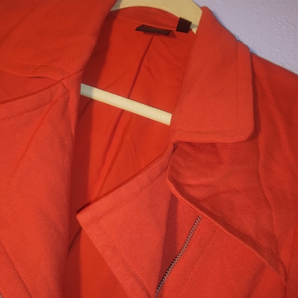 Harvest Season Hot! Orange Pumpkin Moto Jacket Rafaella Size Small EUC - Picture 3 of 6